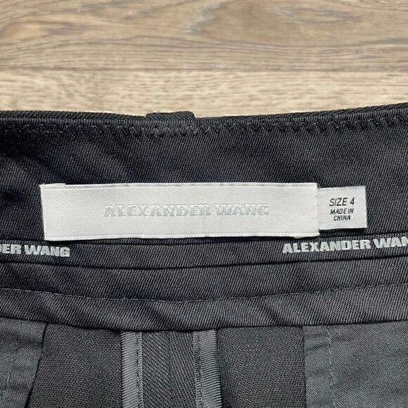 Alexander Wang Womens Size 4 Wool Trousers Dress Pants Black Career Office - Picture 8 of 12